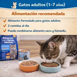 Alimentación recomendada para gatos entre 1-7 años